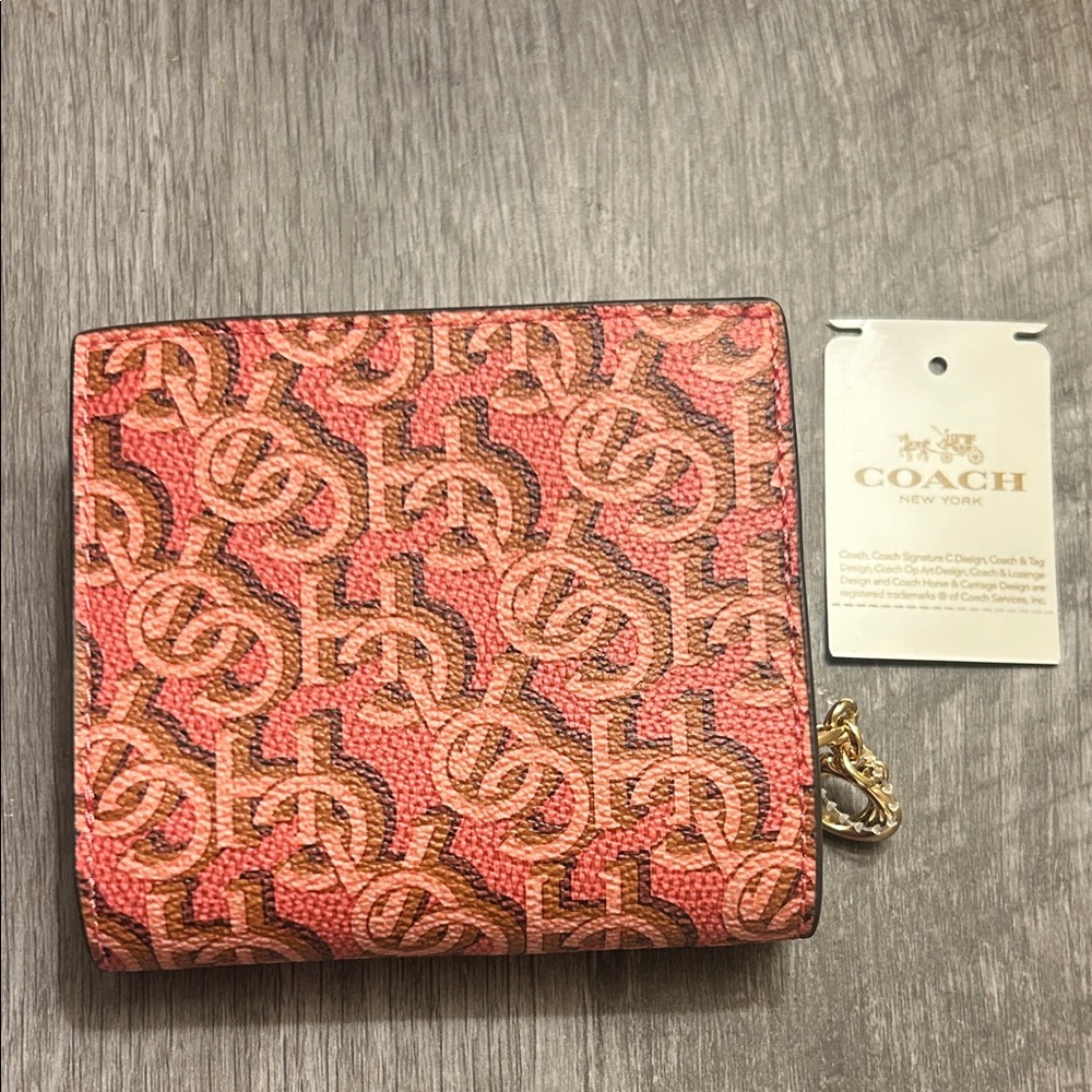 NWT Coach Pink and Brown Patterned Wallet - Picture 4 of 4